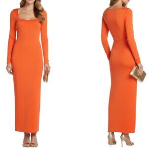 NWT Gianni Bini Column Icon Knit Scoop Neck Long Sleeve Bodycon Midi Dress